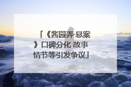 《酱园弄·悬案》口碑分化 故事情节等引发争议
