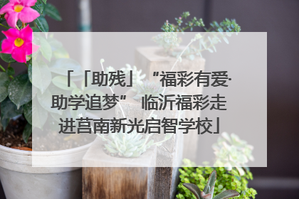 「助残」“福彩有爱·助学追梦” 临沂福彩走进莒南新光启智学校