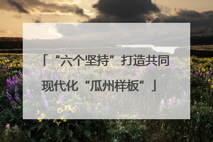 “六个坚持”打造共同现代化“瓜州样板”