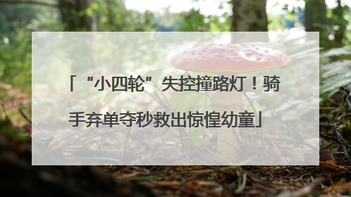 “小四轮”失控撞路灯！骑手弃单夺秒救出惊惶幼童