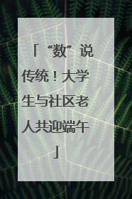 “数”说传统！大学生与社区老人共迎端午