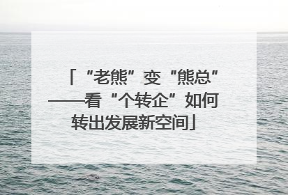 “老熊”变“熊总”——看“个转企”如何转出发展新空间