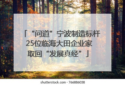 “问道”宁波制造标杆 25位临海大田企业家取回“发展真经”