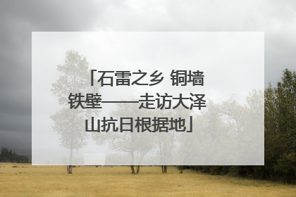 石雷之乡 铜墙铁壁——走访大泽山抗日根据地