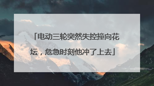 电动三轮突然失控撞向花坛，危急时刻他冲了上去