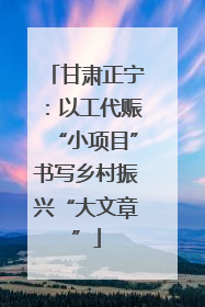 甘肃正宁：以工代赈“小项目”书写乡村振兴“大文章”
