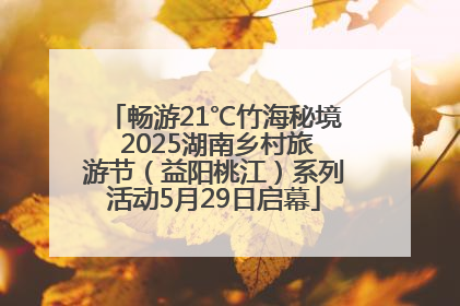 畅游21℃竹海秘境 2025湖南乡村旅游节（益阳桃江）系列活动5月29日启幕