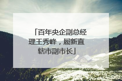 百年央企副总经理王秀峰，履新直辖市副市长