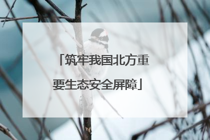 筑牢我国北方重要生态安全屏障