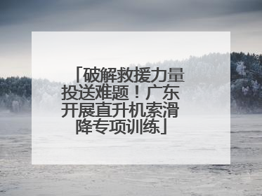 破解救援力量投送难题！广东开展直升机索滑降专项训练