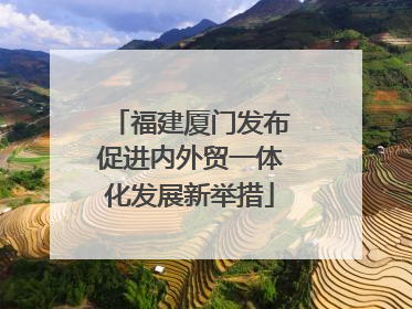 福建厦门发布促进内外贸一体化发展新举措