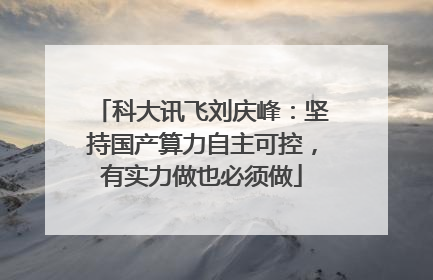 科大讯飞刘庆峰：坚持国产算力自主可控，有实力做也必须做