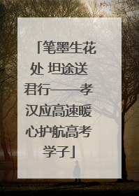 笔墨生花处 坦途送君行——孝汉应高速暖心护航高考学子