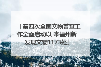 第四次全国文物普查工作全面启动以 来福州新发现文物1173处