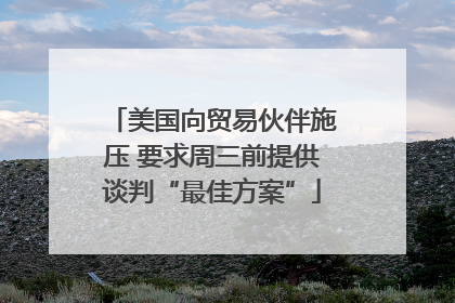 美国向贸易伙伴施压 要求周三前提供谈判“最佳方案”