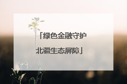 绿色金融守护北疆生态屏障