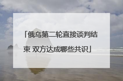 俄乌第二轮直接谈判结束 双方达成哪些共识