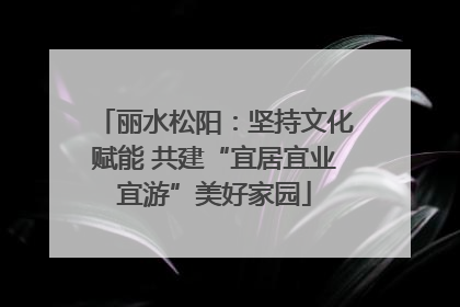 丽水松阳：坚持文化赋能 共建“宜居宜业宜游”美好家园