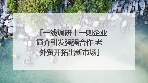 一线调研丨一则企业简介引发强强合作 老外贸开拓出新市场