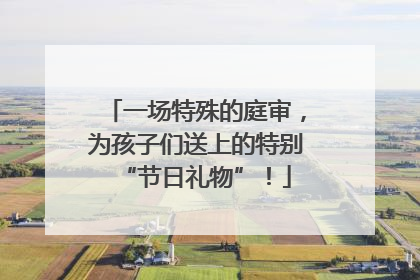 一场特殊的庭审，为孩子们送上的特别“节日礼物”！