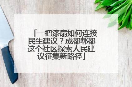 一把漆扇如何连接民生建议？成都郫都这个社区探索人民建议征集新路径