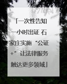 一次性告知 一小时出证 石家庄实施“公证+”让法律服务触达更多领域