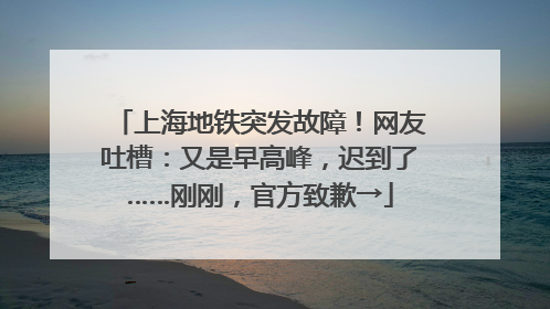 上海地铁突发故障！网友吐槽：又是早高峰，迟到了……刚刚，官方致歉→