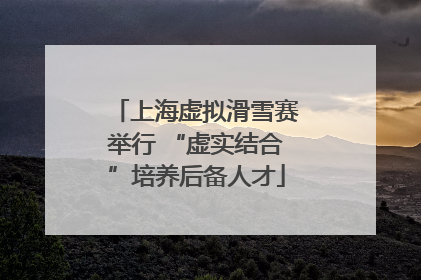 上海虚拟滑雪赛举行 “虚实结合”培养后备人才