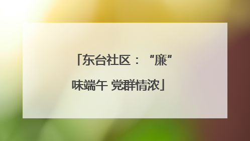 东台社区：“廉”味端午 党群情浓