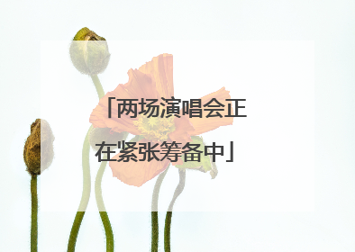 两场演唱会正在紧张筹备中