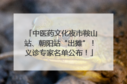 中医药文化夜市鞍山站、朝阳站“出摊”！义诊专家名单公布！