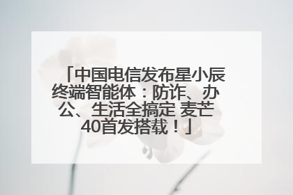 中国电信发布星小辰终端智能体：防诈、办公、生活全搞定 麦芒40首发搭载！