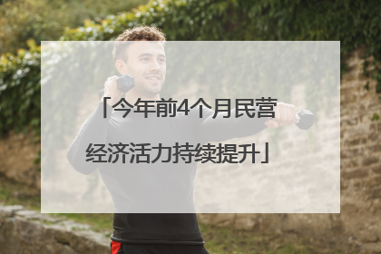 今年前4个月民营经济活力持续提升