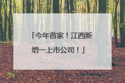 今年首家！江西新增一上市公司！