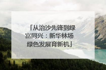 从治沙先锋到绿富同兴：新华林场绿色发展育新机