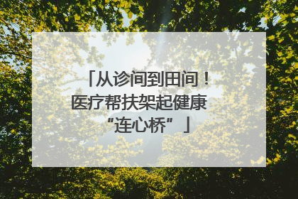 从诊间到田间！医疗帮扶架起健康“连心桥”