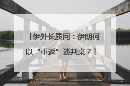 伊外长质问：伊朗何以“重返”谈判桌？