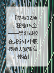 参赛12项，狂揽15金——崇阳职校在咸宁市中职技能大赛斩获佳绩