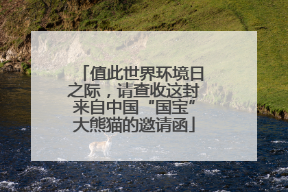 值此世界环境日之际，请查收这封来自中国“国宝”大熊猫的邀请函