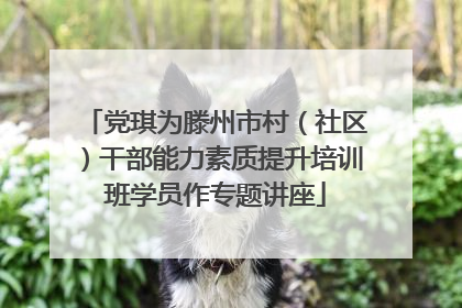 党琪为滕州市村（社区）干部能力素质提升培训班学员作专题讲座