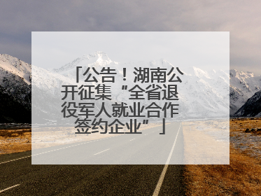 公告！湖南公开征集“全省退役军人就业合作签约企业”
