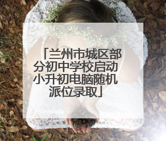 兰州市城区部分初中学校启动小升初电脑随机派位录取