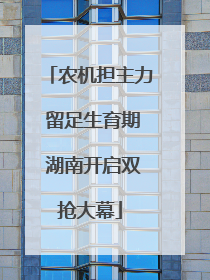 农机担主力 留足生育期 湖南开启双抢大幕