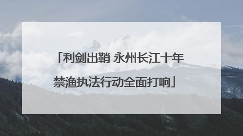 利剑出鞘 永州长江十年禁渔执法行动全面打响
