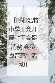 呼和浩特市总工会开展“工会促消费 会员享普惠”活动