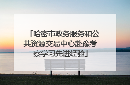 哈密市政务服务和公共资源交易中心赴豫考察学习先进经验