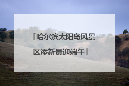 哈尔滨太阳岛风景区添新景迎端午