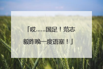 哎……国足！范志毅昨晚一度语塞！