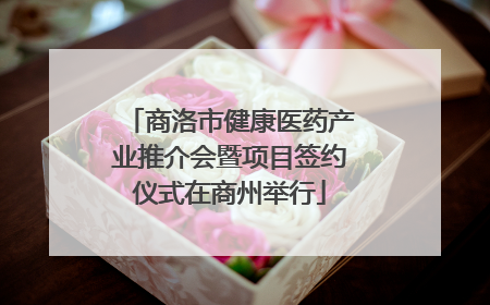 商洛市健康医药产业推介会暨项目签约仪式在商州举行