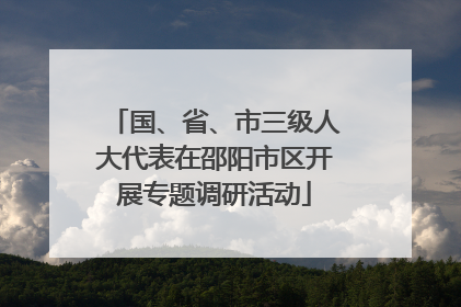 国、省、市三级人大代表在邵阳市区开展专题调研活动